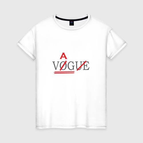 Женская футболка хлопок с принтом Vag not Vogue, вид спереди #2
