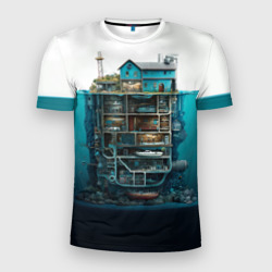 Мужская футболка 3D Slim Подводный дом