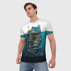 Мужская футболка 3D Подводный дом - фото 2
