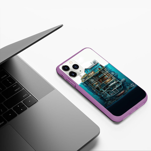 Чехол для iPhone 11 Pro матовый с принтом Подводный дом, фото #5