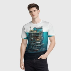 Мужская футболка 3D Подводный дом - фото 2