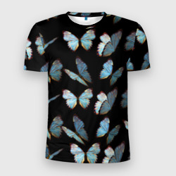 Мужская футболка 3D Slim Butterflies pattern