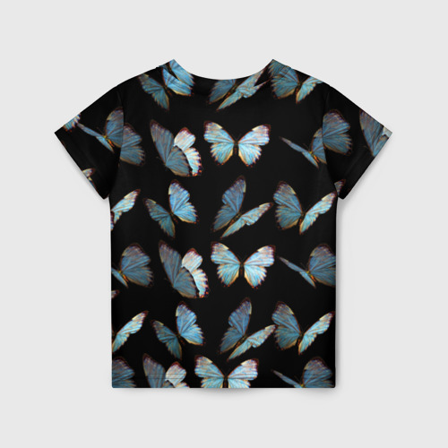 Детская футболка 3D с принтом Butterflies pattern, вид сзади #1