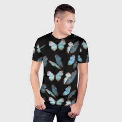 Мужская футболка 3D Slim Butterflies pattern - фото 2