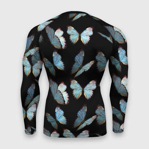 Мужской рашгард 3D с принтом Butterflies pattern, вид сзади #1