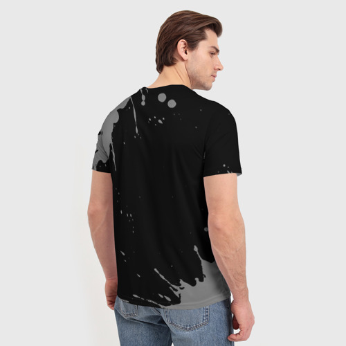 Мужская футболка 3D с принтом Психолог с очень Большой буквы на темном фоне, вид сзади #2