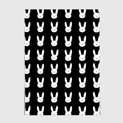 Постер Bunny pattern black