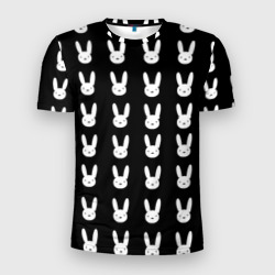 Мужская футболка 3D Slim Bunny pattern black