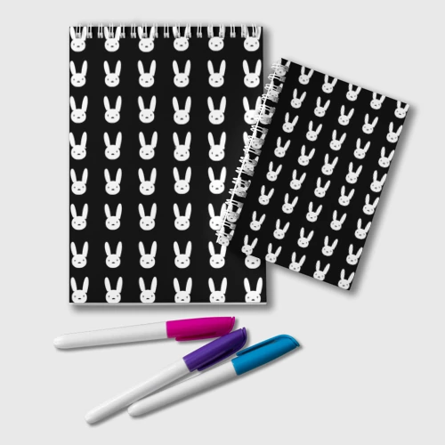 Блокнот Bunny pattern black