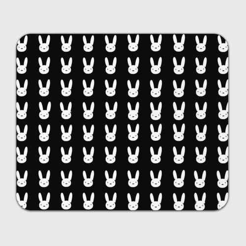 Прямоугольный коврик для мышки Bunny pattern black