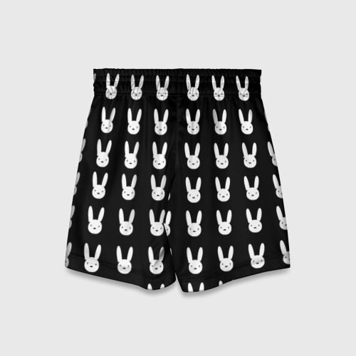 Детские спортивные шорты 3D Bunny pattern black, цвет 3D печать - фото 2