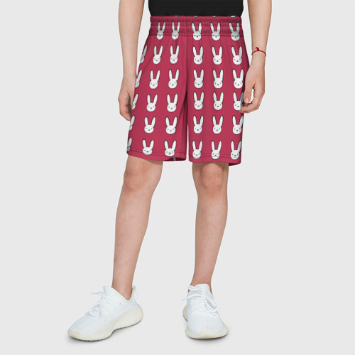 Детские спортивные шорты 3D Bunny Pattern red, цвет 3D печать - фото 4