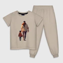 Детская пижама хлопок Отец вместе с сыном