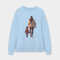 Мужской свитшот oversize без начеса хлопок Отец вместе с сыном
