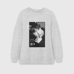 Женский свитшот oversize без начеса хлопок Котик Ян Ян