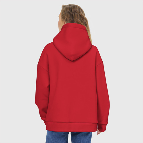 Женское худи Oversize хлопок Котик Ян Ян, цвет красный - фото 5