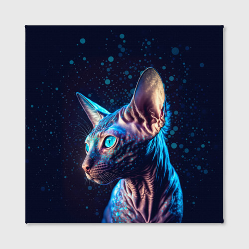 Холст квадратный Кот сфинкс и искорки, цвет 3D печать - фото 2