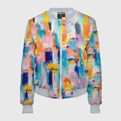 Женский бомбер 3D Живописные мазки краски