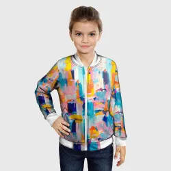 Детский бомбер 3D Живописные мазки краски - фото 2