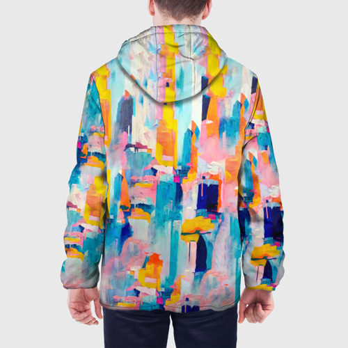 Мужская куртка 3D с принтом Живописные мазки краски, вид сзади #2
