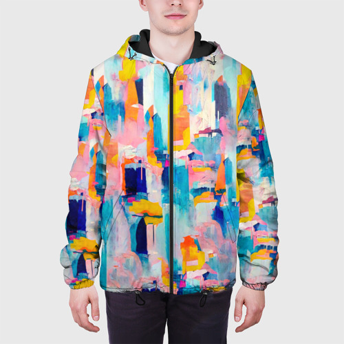 Мужская куртка 3D с принтом Живописные мазки краски, вид сбоку #3