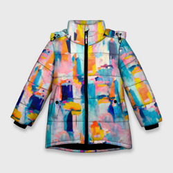 Зимняя куртка для девочек 3D Живописные мазки краски