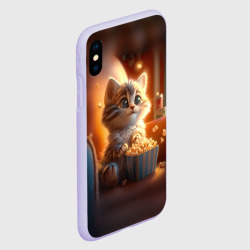 Чехол для iPhone XS Max матовый Котик с попкорном - фото 2
