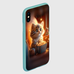 Чехол для iPhone XS Max матовый Котик с попкорном - фото 2