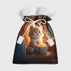Подарочный 3D мешок Котик с попкорном