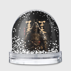 Игрушка Снежный шар Самурай и надписи