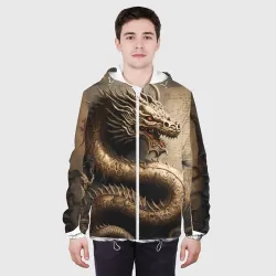 Мужская куртка 3D Китайский дракон с открытой пастью - фото 4