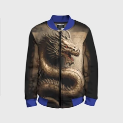 Детский бомбер 3D Китайский дракон с открытой пастью