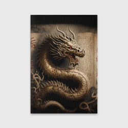 Обложка для паспорта матовая кожа Китайский дракон с открытой пастью