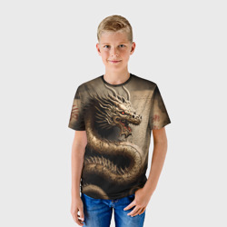 Детская футболка 3D Китайский дракон с открытой пастью - фото 2