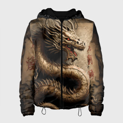 Женская куртка 3D Китайский дракон с открытой пастью