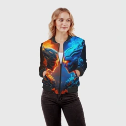 Женский бомбер 3D Битва двух огней - фото 2