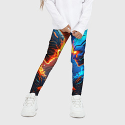 Детские леггинсы 3D Битва двух огней - фото 2