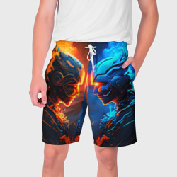 Мужские шорты 3D Битва двух огней