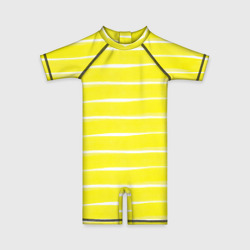 Жёлтая тельняшка Полосатый принт – Детский купальный костюм 3D с принтом купить