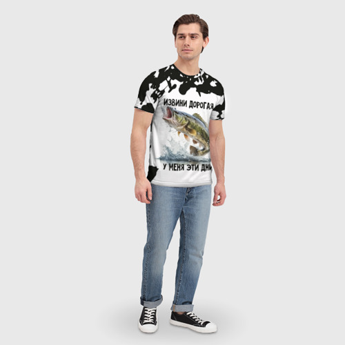 Мужская футболка 3D с принтом Щука мем, вид сбоку #3