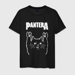 Мужская футболка хлопок Pantera рок кот