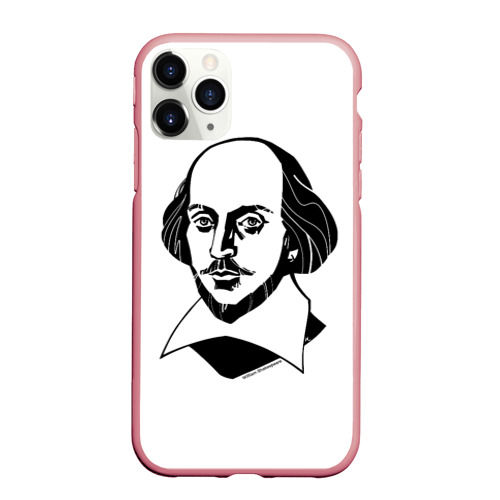 Чехол для iPhone 11 Pro Max матовый с принтом Портрет Шекспира, вид спереди #2