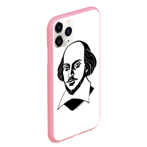 Чехол для iPhone 11 Pro Max матовый с принтом Портрет Шекспира, вид сбоку #3