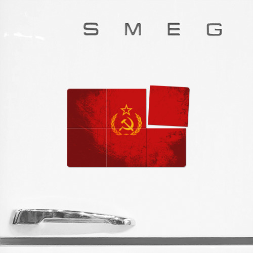 Магнитный плакат 3Х2 СССР серп и молот красный фон - фото 2