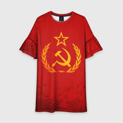 Детское платье 3D СССР серп и молот красный фон