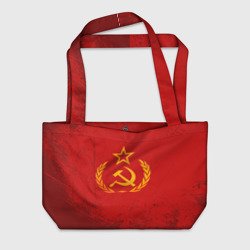 Пляжная сумка 3D СССР серп и молот красный фон