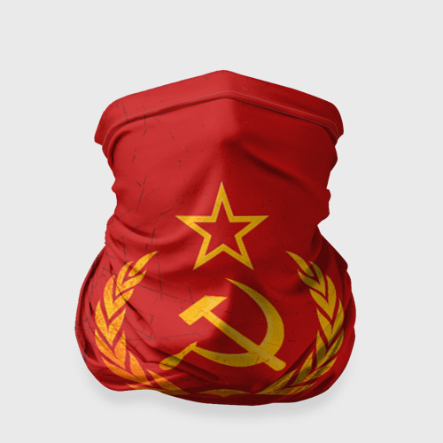 Бандана-труба 3D СССР серп и молот красный фон, цвет 3D печать