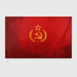 Флаг 3D СССР серп и молот красный фон