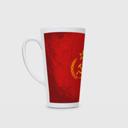 Кружка Латте СССР серп и молот красный фон