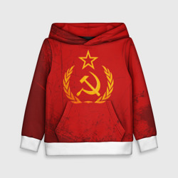 Детская толстовка 3D СССР серп и молот красный фон